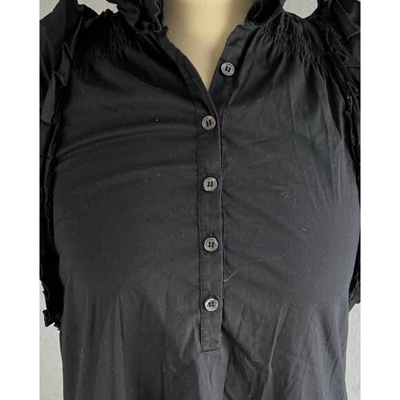 BCBGMAXAZRIA Women's Size XXS Ruffle Sleeveless Button-Down Shirt - Picture 2 of 10